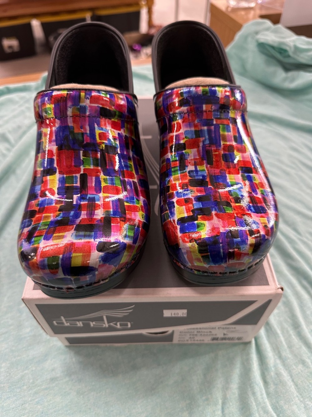 **Left shoes only (2)** color block Dansko clogs 
Amputee size 40